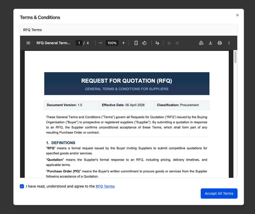 Step 3 – Accept Terms & Conditions