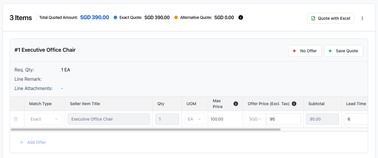 Step 5 – Enter Offer Prices