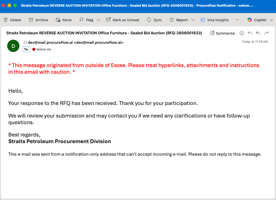 Step 9 – Submission Confirmation Email
