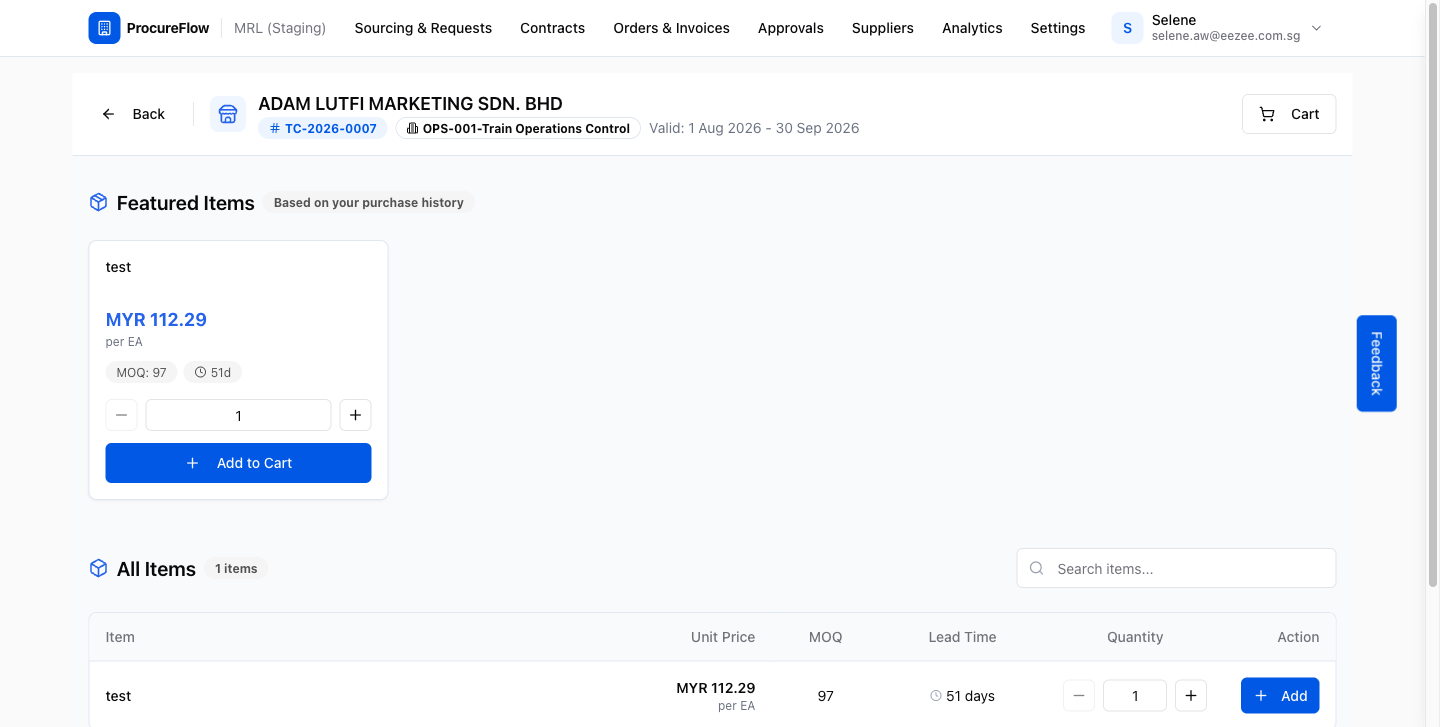 Term Contract shopping page
