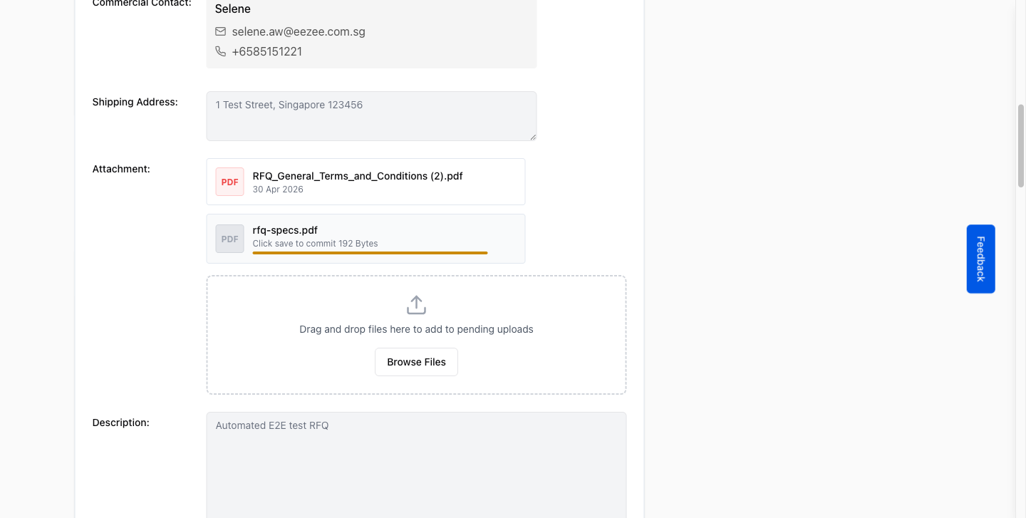 File staged in the attachment uploader
